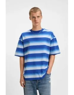 Loose-fit Cotton T-shirt With Block Stripes