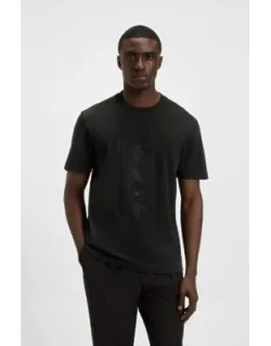 Interlock Cotton T-shirt With Mesh-print Artwork