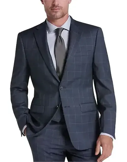 Slim Fit Windowpane Suit Jacket