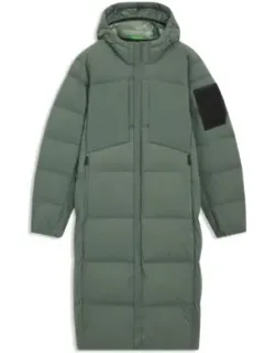 Down-filled Long Jacket With Water-repellent Finish