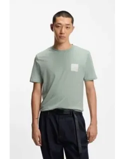 Cotton-jersey T-shirt With Split-logo Print