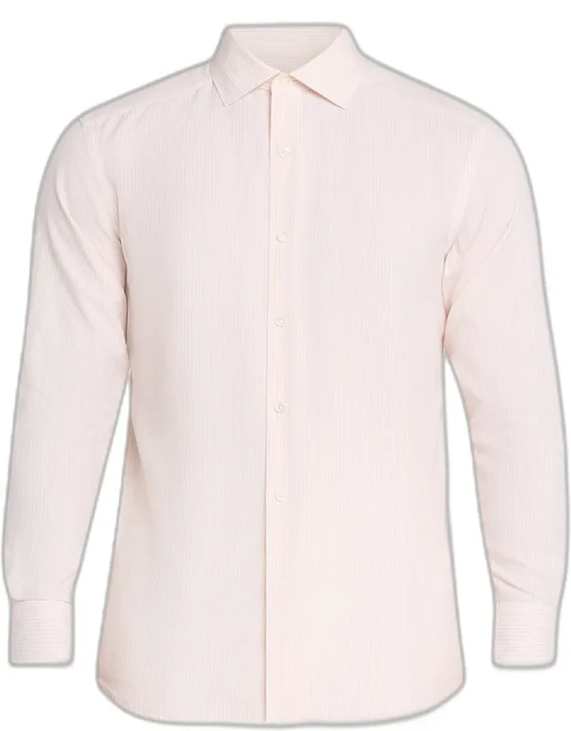 Cotton And Cashmere Pinstripe Slim-fit Sport Shirt