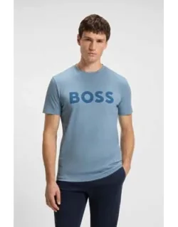 Cotton-jersey T-shirt With Large Logo Print