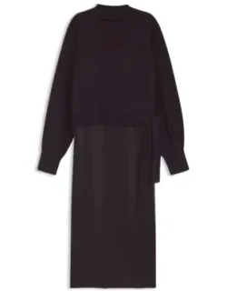 Two-in-one Dress With Wool-cashmere Sweater Layer