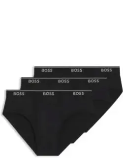 Three-pack Of Cotton Briefs With Logo Waistbands