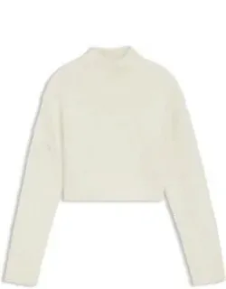Cropped Wool-blend Sweater With Layered Neckline