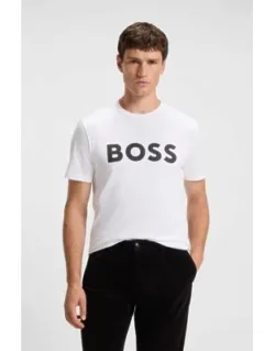 Cotton-jersey T-shirt With Large Logo Print
