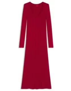 Midi Dress With Irregular Rib