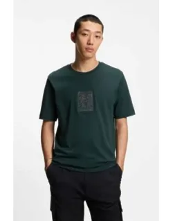 Embroidered Artwork T-shirt In Cotton Jersey