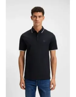 Logo-patch Slim-fit Polo Shirt In Stretch Cotton