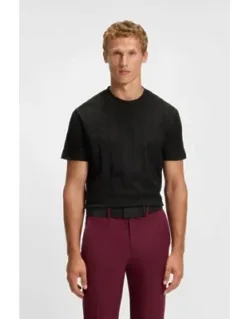 Jacquard-pattern T-shirt In Cotton