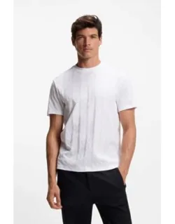 Jacquard-pattern T-shirt In Cotton