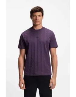 Jacquard-pattern T-shirt In Cotton