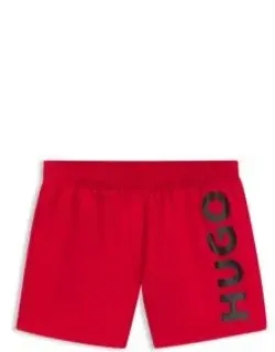 Swim Shorts With Vertical Logo Print