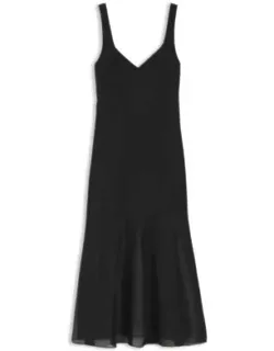 Satin Slip Dress With Silk-organza Inserts