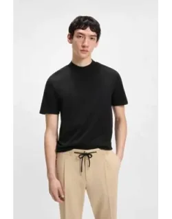 Stand-collar Slim-fit T-shirt In Stretch Cotton
