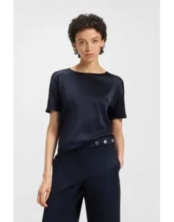 Regular-fit T-shirt With Stretch-silk Front
