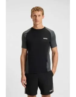 Mesh-jersey Slim-fit T-shirt With Colour-blocking