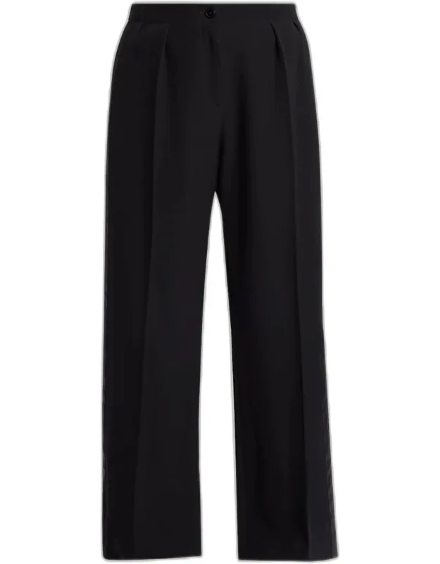 Felicita Double Pleated Wide-leg Tuxedo Pants