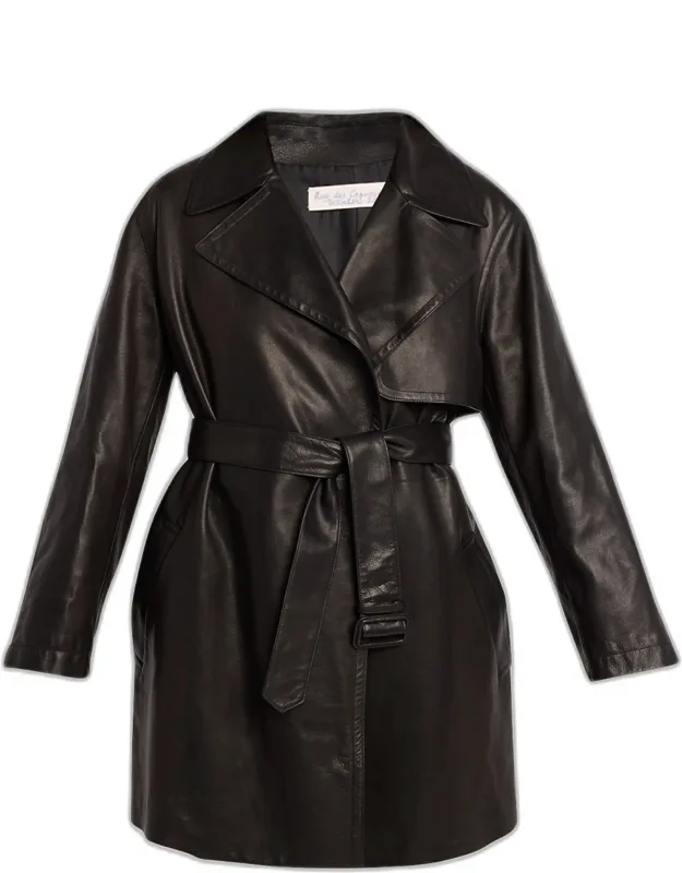 Leather Wrap Trench Coat