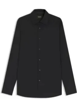 Slim-fit Shirt In Cotton-blend Stretch Poplin
