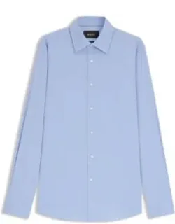 Slim-fit Shirt In Cotton-blend Stretch Poplin