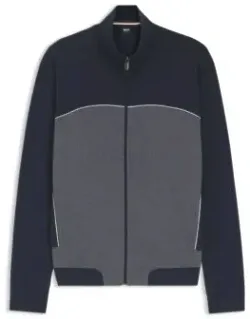 Contrast-piping Jacket In A Cotton Blend
