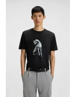 Dog-artwork T-shirt In Cotton Jersey