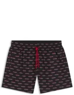 Swim Shorts With Split-logo Print