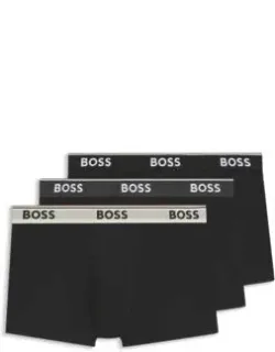 Three-pack Of Logo-waistband Trunks In Stretch Cotton - Patterned Underwear