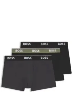 Three-pack Of Logo-waistband Trunks In Stretch Cotton - Patterned Underwear