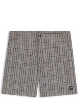 Logo-badge Swim Shorts With Micro Print