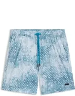 Logo-badge Swim Shorts With Monogram Artwork