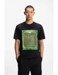 Maze-print T-shirt In Cotton Jersey
