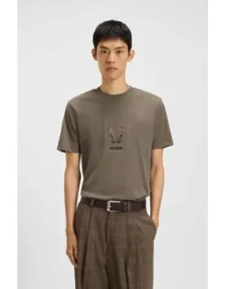 Cotton-jersey T-shirt With Embroidered Logo Artwork