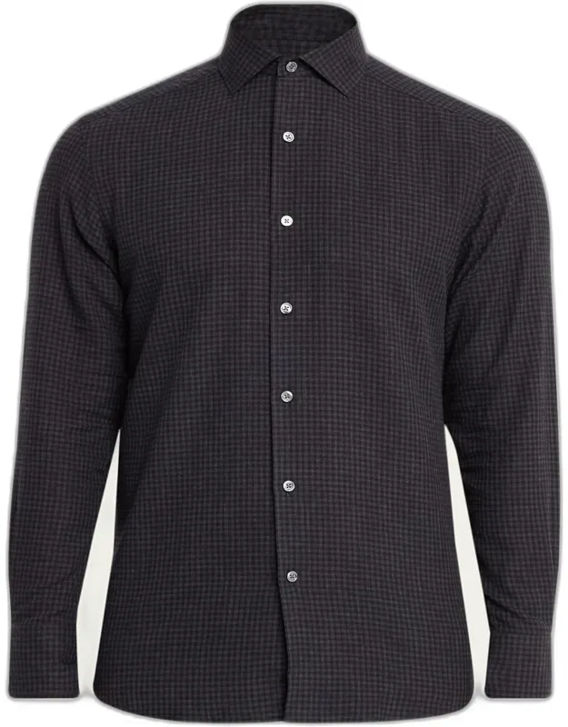Cotton And Cashmere Check Button-down Shirt