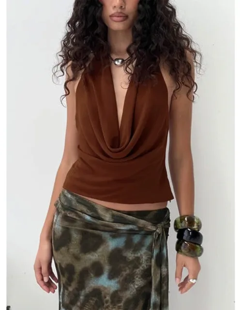 Plunge Neck Backless Halter Top