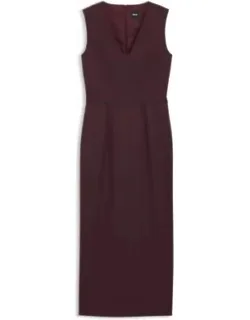 Piped-waistband Dress In Virgin Wool