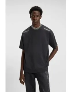 Cotton T-shirt With Logos And Tipping