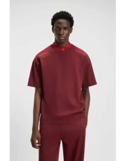 Cotton T-shirt With Logos And Tipping