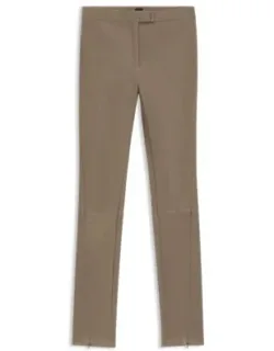 Leather Leggings With Logo-hook Closure