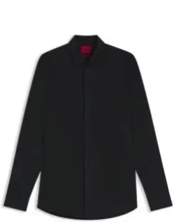 Easy-iron Slim-fit Shirt In Cotton Poplin