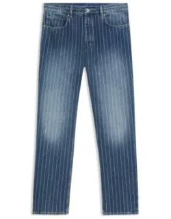 Baggy-fit Jeans In Striped Denim