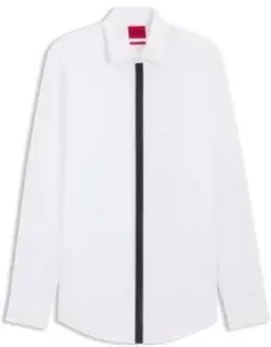 Easy-iron Slim-fit Shirt In Cotton Poplin