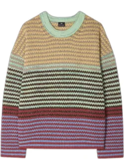 Textured Stripe Knitted Sweater