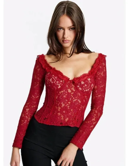 Miquela Long Sleeve Corset Lace Top