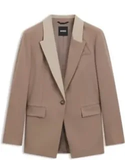 Relaxed-fit Blazer With Colour-blocked Lapel