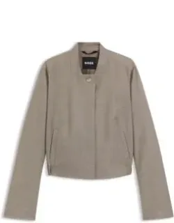 Tailored Blazer In Stretch-wool Sharkskin
