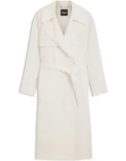 Trench Coat With Fabric Belt