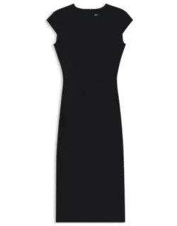 Stretch-fabric Dress With Cap Sleeves